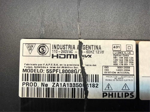 Cámara Con Cable Philips 55pfl8008 (Usado)