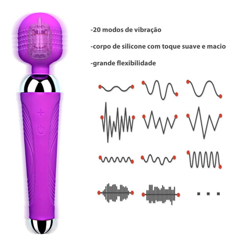 Massageador Varinha Mágica Portatil Recarregável Usb