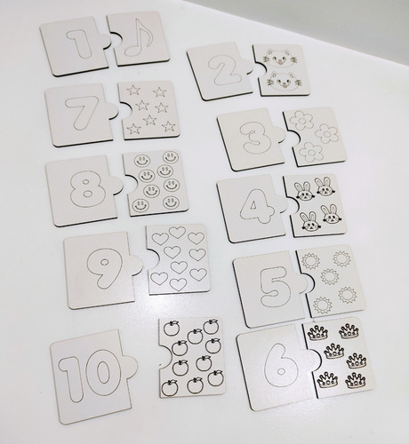 Imagem 3 de 3 de Jogo De Encaixe Numero E Quantidade Infantil Mdf