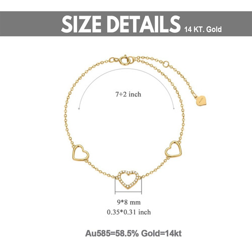 «tobilleras Sisgem En Forma De Corazón Con Diamantes En Oro