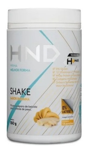 Suplemento Em Pó Hinode Hnd Shake De Banana H+ 550g Sabor Em Pote