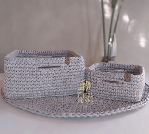 Organizador Rectangular Grande Bajo Canasto Totoraolivas