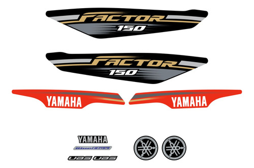 Kit Completo Adesivos Yamaha Ybr Factor 150 2019 Ed Vermelha