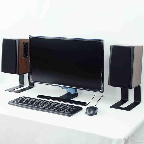 2 Piezas De Altavoces De Mesa Se Soporta La Base De Soporte