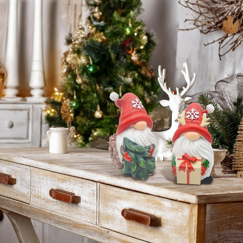 Decoraciones Navideñas De Gnomo Estatua De Gnomo 2x Figura D