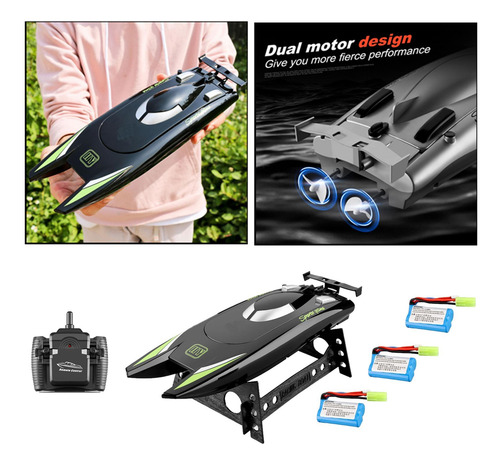 30km/h High Speed Rc Boat 2.4ghz 2ch Remote Control Black