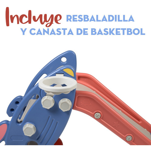 Resbaladilla Infantil Mima2 Con Forma De Cohete Espacial Color ROJA