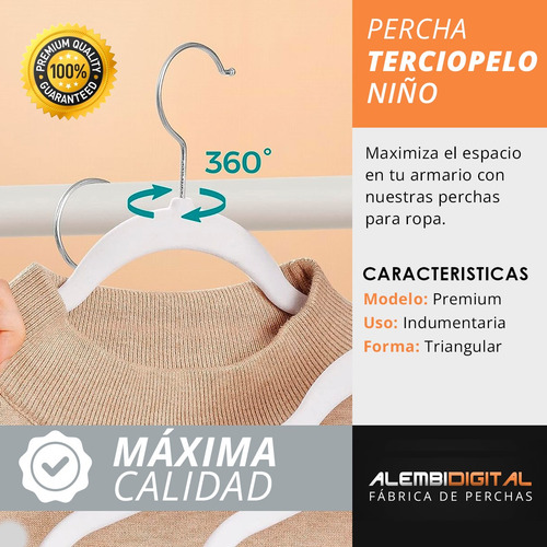 Imagen 5 de 8 de Perchas De Terciopelo Ultradelgadas X 10 Blancas