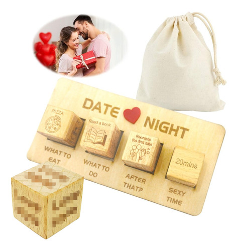 Dados De Noche Para Parejas, Regalos De Madera De Aniversari