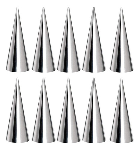10 Moldes De Acero Inoxidable Para Cuernos De Crema, Conos P