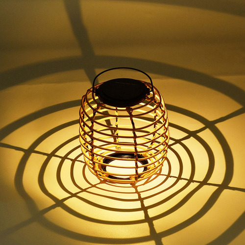 Linterna Solar De Ratán, Lámpara De Mesa, Adornos, Luces