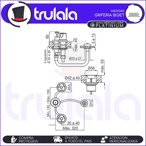 Combo Completo Baño Pringles Onix Loza Con Griferia Bidet Fv