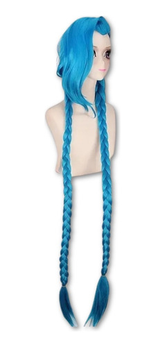 Peluca Jinx League Of Legends Cosplay Lol Trenzada