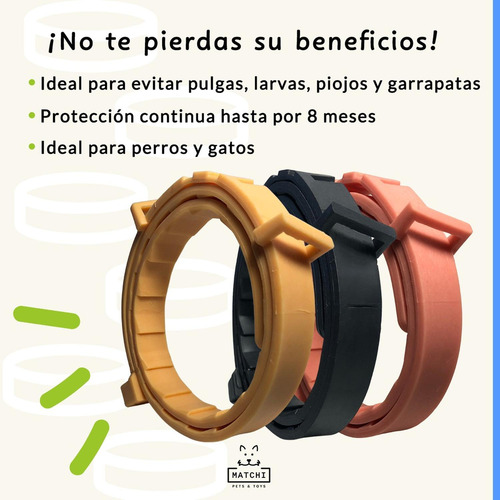 Collar Antipulgas Para Perros Y Gatos Protección De Hasta 8 Lila