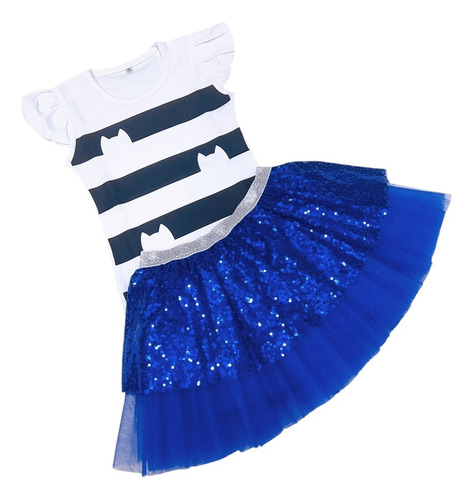 Conjunto Tutu Azul Oscuro + Polo Algodón - Marca Tutus Joy