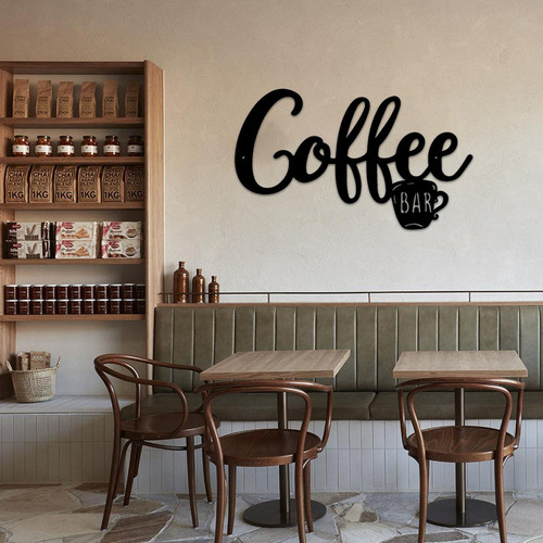 Letrero Colgante Para Pared Con Texto En Inglés «coffee Bar»