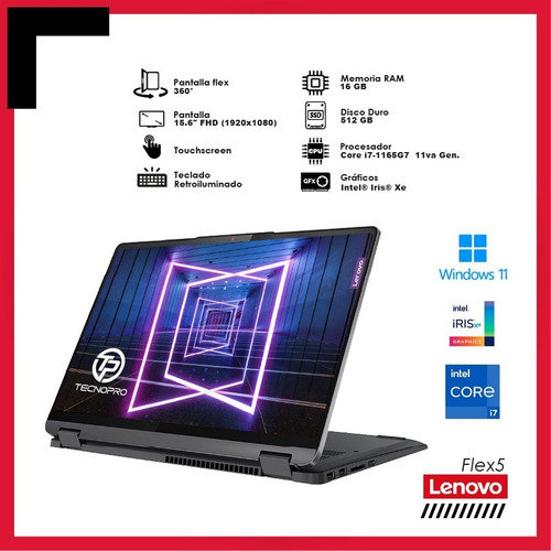 Imagen 3 de 6 de Laptop Lenovo 360 Core I7 11va 16gb Ram - 512gb Ssd + Touch