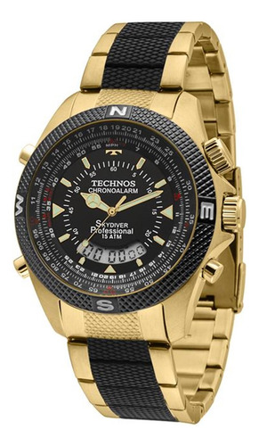 Relógio Masculino Technos Skydiver T205fg/4x - Dourado Cor da correia Dourado/Preto Cor do bisel Preto