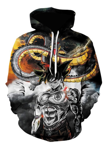 Sudadera Con Capucha 3d Dragonball Goku Para Hombre