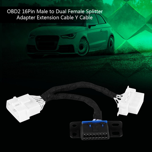 Adaptador Divisor Y Cable Obd2 De 16 Pines Macho A Doble Hem