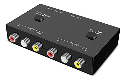 Convertidor Av A Hdmi Ruipuo, 2 Puertos, Adaptador Rca A