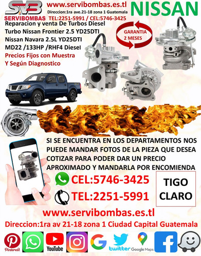 Turbo Nissan X-trail 2.5l Yd25 /md22/133hp/rhf4 Navara 2.5