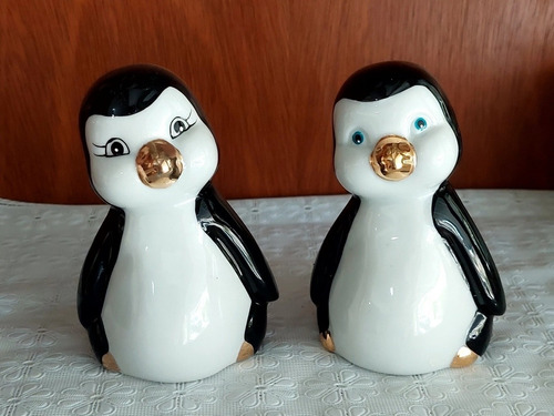 Casal Pinguins De Geladeira Antigos E Originais Porcelana