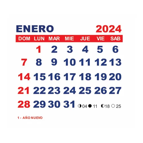 Calendario 2024 Imprimible Mignon Editable Varios Formatos