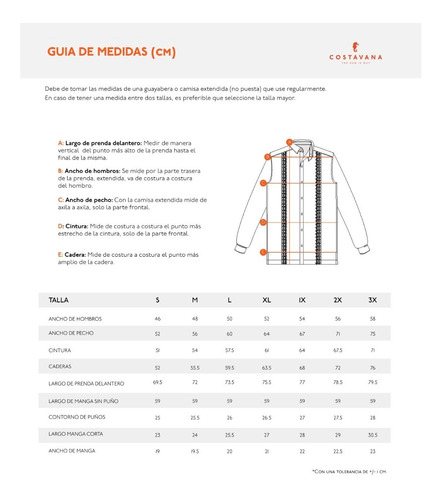 Costavana - Guayabera Manga Larga Lino Blanca Mod. Farmont