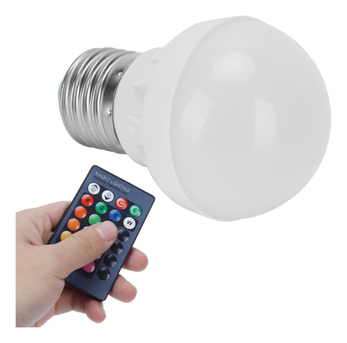 Lâmpada Rgb+w 3w E27 Do Controle Remoto Que Muda De Cor Para