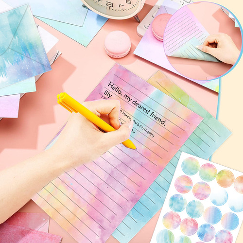 Juego De Sobres De Acuarela Con Decoración Retro Y Papelería
