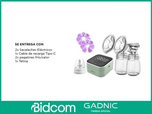 Sacaleche Materna Doble Extracción 9 Niveles Succión Gadnic