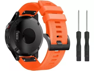 Kit Pulseira Para Garmin Fenix 5 6 935 945 Com Chaves E Anel Cor Laranja Largura 22mm