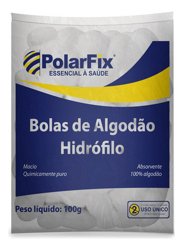 Algodão Hidrofilo 100 Gr Em Bolas Branco