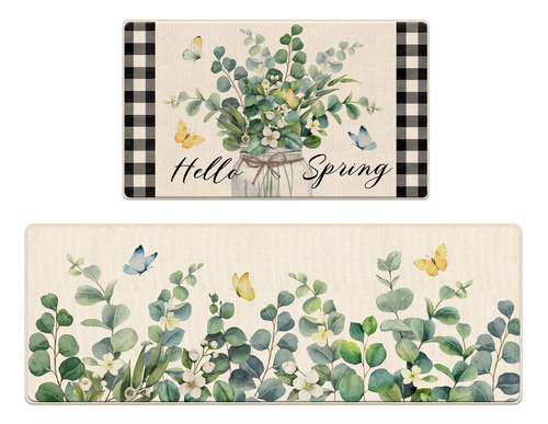 Tailus Hello Spring - Juego De 2 Alfombras Decorativas De Co