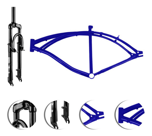 Quadro Chassi Bicicleta Motorizada Caiçara Moskito Suspensao