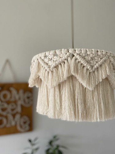 Luminaria Lampara Vintage Boho Macrame