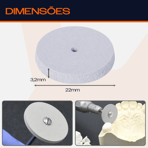 Kit 20 Rodas De Borracha 22mm Polimento Fino Micro Retífica