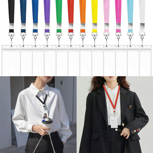 (gn) Porta-crachá Vertical Para Cartão De Visita Com Cordões