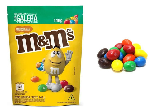 Kit 5 Sachês Chocolate Ao Leite Com Amendoim M&m's 148g Mars