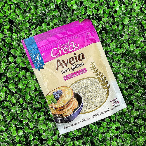 Kit 2x: Aveia Em Flocos Finos Sem Glúten Leve Croc 200g