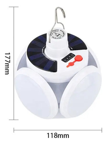 Lampara Recargable Solar Tipo Balón Con Control Remoto.