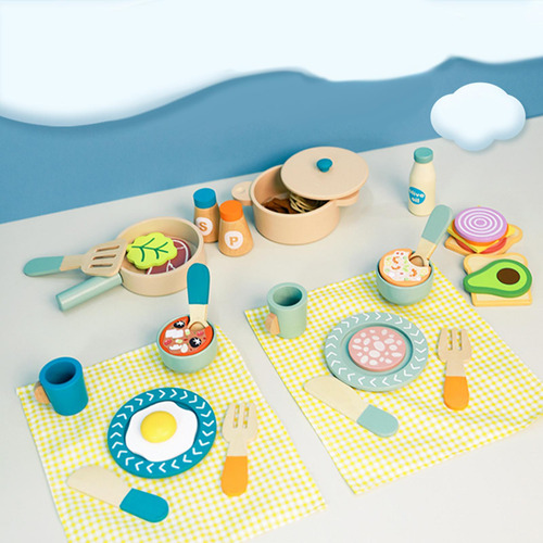 Juego De Cocina De Madera Para Niños En Edad Preescolar,
