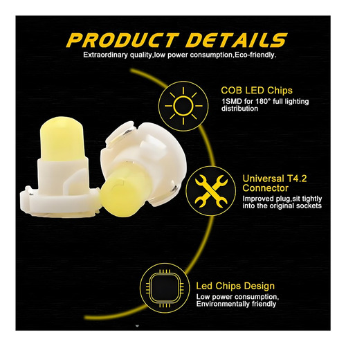 Pack 10 Foco Led T4.2 T4.7 Tablero Blanco Blanco