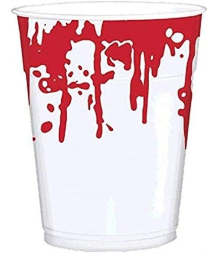 Vasos Impresos De Salpicaduras De Sangre Paquete 25und 16 Oz