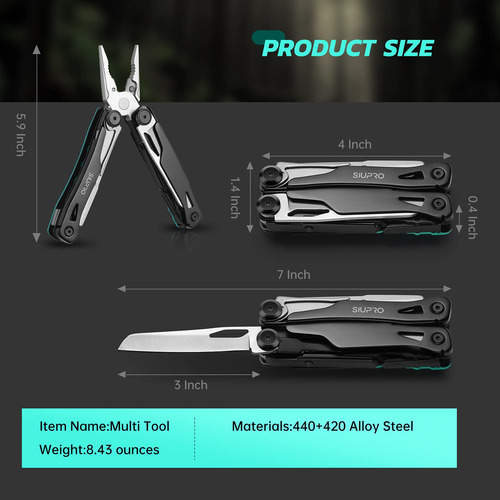 Siupro Cuchillo De Bolsillo Multiherramienta, Alicates Multi