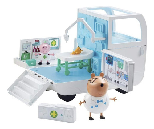 Peppa Pig Auto Ambulancia Con Muñecos Y Accesorios Color Blanco