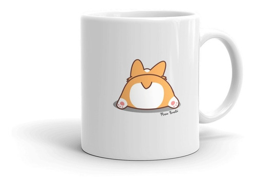 Corgi Gales - Taza Ceramica Importada Desayuno - Cola Atras