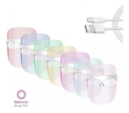 Imagen 2 de 11 de Máscara Led Kardashian Original Portátil Usb 7 Colores