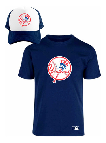 Kit Playera + Gorra Sublimada Mod Mlb New York Yankees